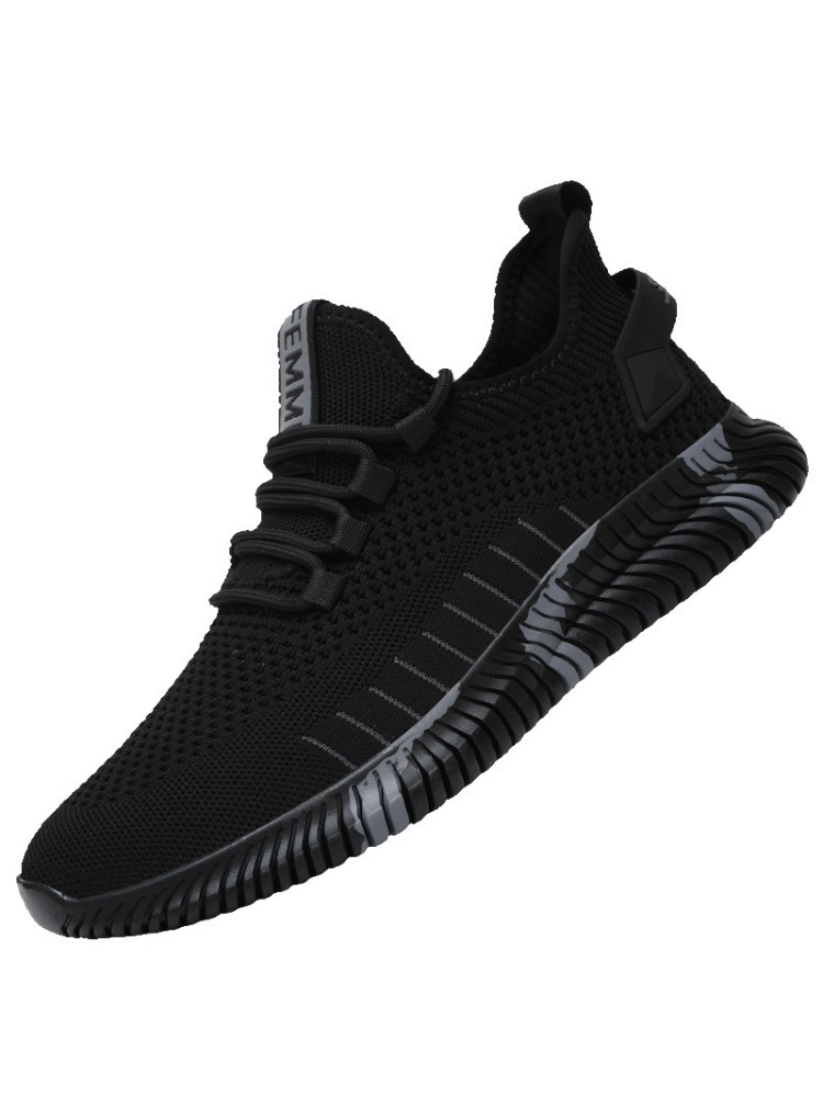 Spring 2024 New Elastic Flying Fabric Breathable Mesh Surface Casual Sports Shoes Soft Sole